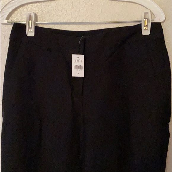 Loft Black Linen Straight Leg Pants Size 0 - Picture 2 of 8